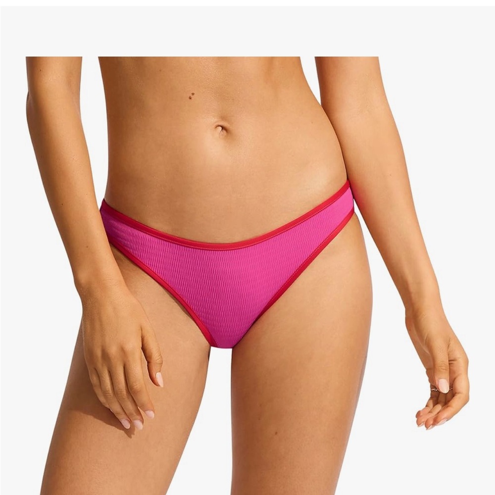 Seafolly Hipster Beach Bound Hot Pink Bikini Bottoms Size 8 Women NWT